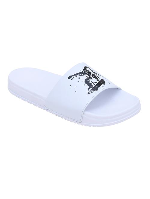 white leatherette slip on flip flops - 19483960 - Very Small Image - 1