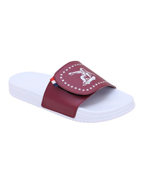maroon leatherette slip on flip flops - 19483982 - Very Small Image - 1