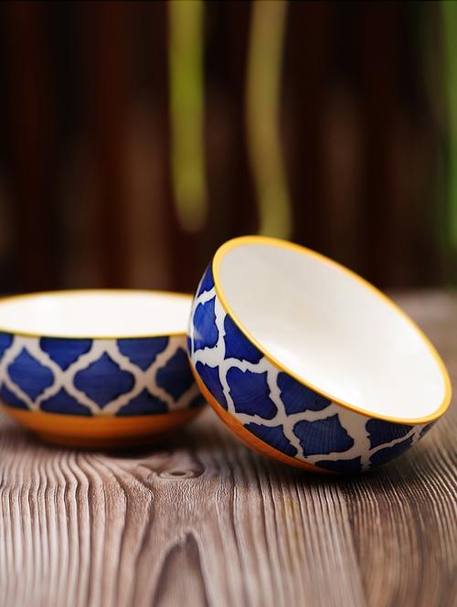 umrao quarter /moroccan design handpainted bowls set (multicolor, pack of 2) - 19484016 - Very Small Image - 1