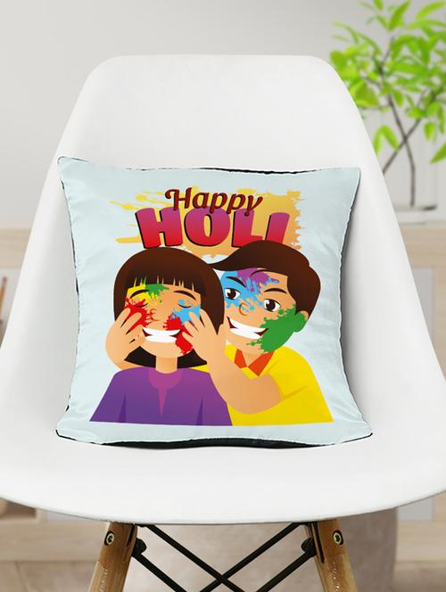 crazy corner printed happy holi cushion - 19484326 - Very Small Image - 1