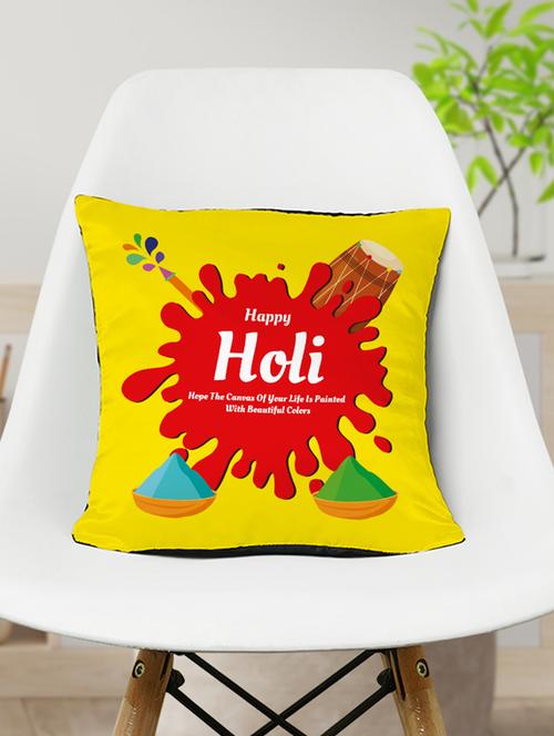 crazy corner printed happy holi cushion - 19484329 - Very Small Image - 1
