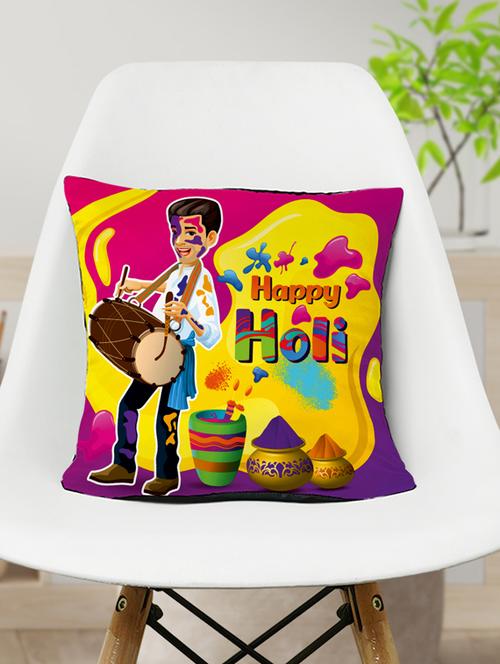 crazy corner printed happy holi cushion - 19484336 - Very Small Image - 1