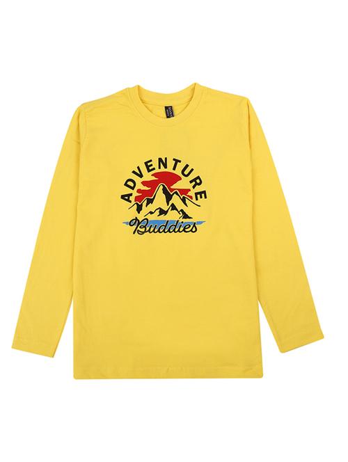 yellow printed round neck t-shirt - 19484503 - Very Small Image - 1