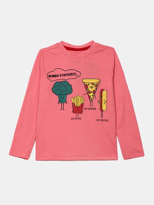 peach printed round neck t-shirt - 19484520 - Very Small Image - 1