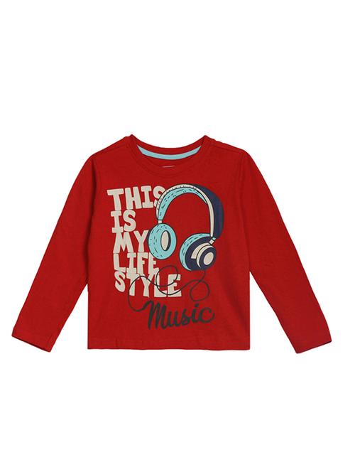 red printed round neck t-shirt - 19484553 - Very Small Image - 1