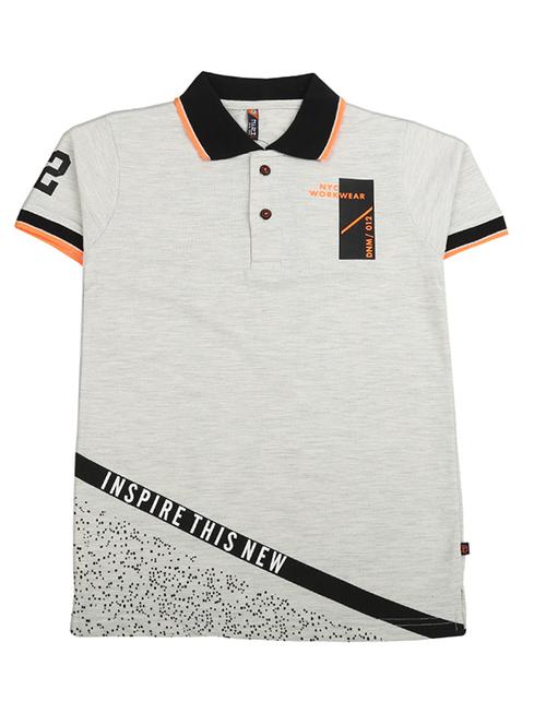 grey printed polo neck t-shirt - 19484606 - Very Small Image - 1