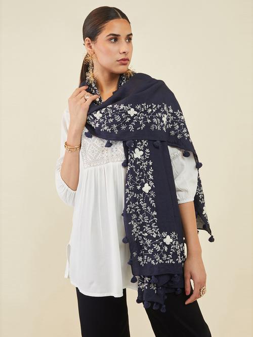 self design embroidered dupatta - 19485586 - Very Small Image - 1