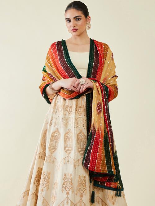 embellished printed dupatta - 19485597 - Very Small Image - 1