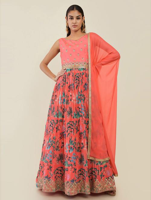 women floral kurta with dupatta - 19485614 - Very Small Image - 1