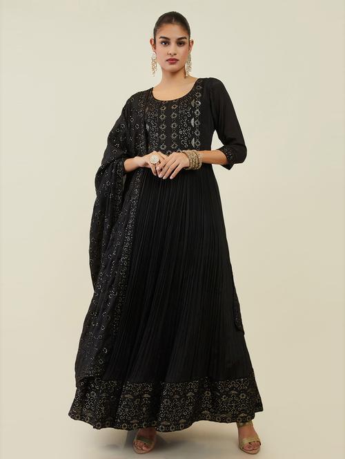 women sequined kurta dupatta set - 19485644 - Very Small Image - 1