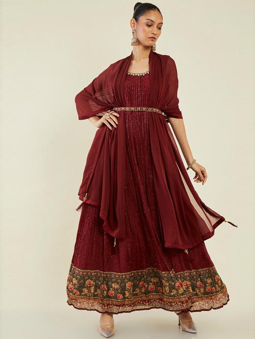 women sequined kurta with dupatta - 19485680 - Very Small Image - 1
