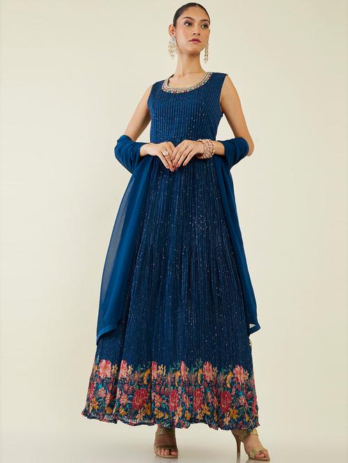 women sequined kurta with dupatta - 19485684 - Very Small Image - 1