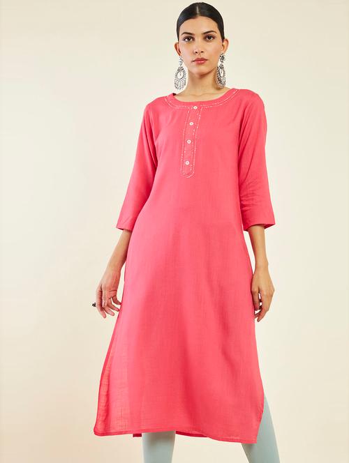 women's straight kurta - 19485742 - Very Small Image - 1