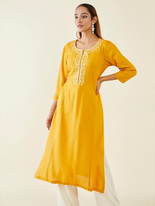 women's straight kurta - 19485783 - Very Small Image - 1