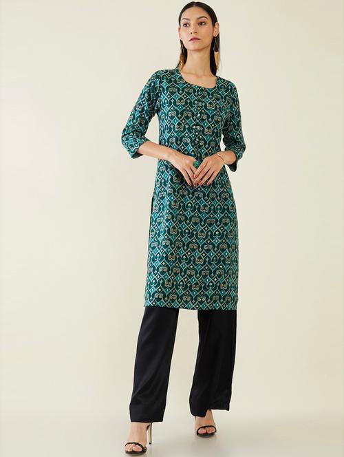 women's straight kurta - 19485889 - Very Small Image - 1