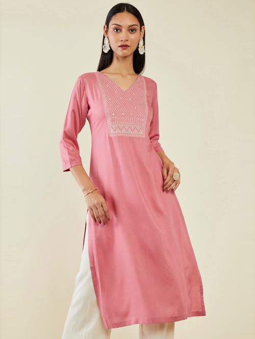 women's straight kurta - 19485892 - Very Small Image - 1