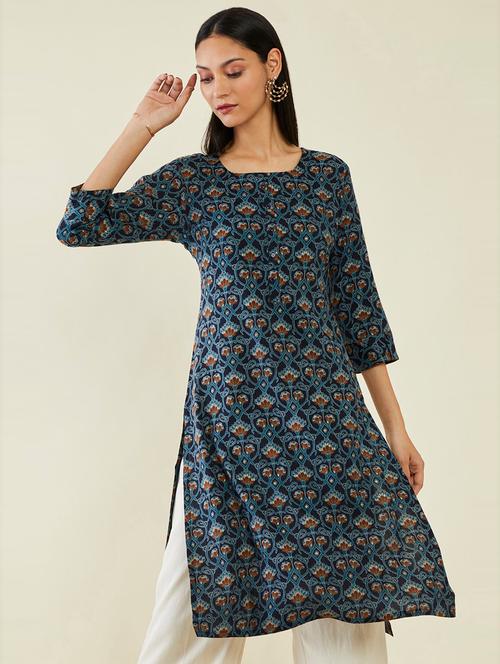 women's straight kurta - 19485902 - Very Small Image - 1