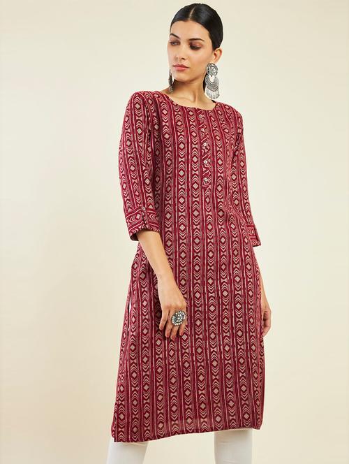 women's straight kurta - 19485925 - Very Small Image - 1