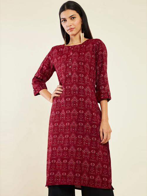 women's straight kurta - 19485950 - Very Small Image - 1