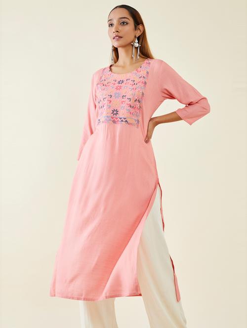 women's straight kurta - 19485971 - Very Small Image - 1