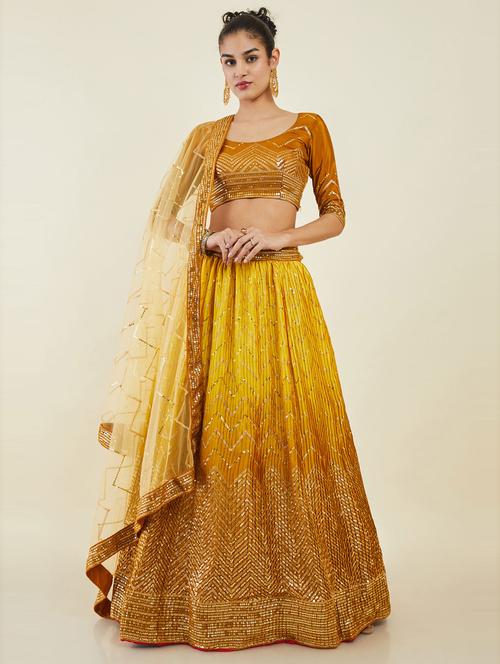 embroidered stitched lehenga choli - 19486005 - Very Small Image - 1