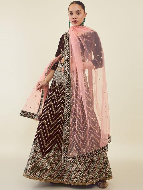 purple embroidered stitched lehenga choli - 19486024 - Very Small Image - 1