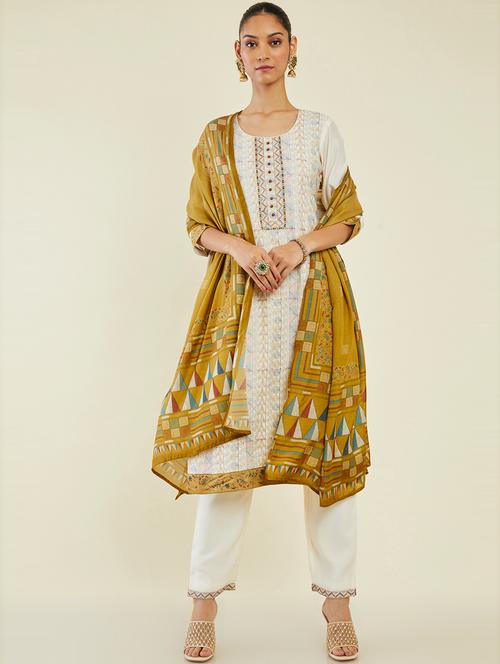 white self design suit set - 19486207 - Very Small Image - 1