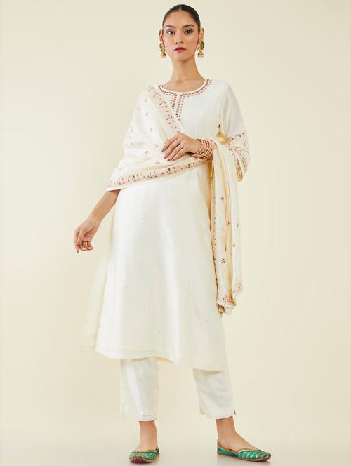 off white self design suit set - 19486255 - Very Small Image - 1