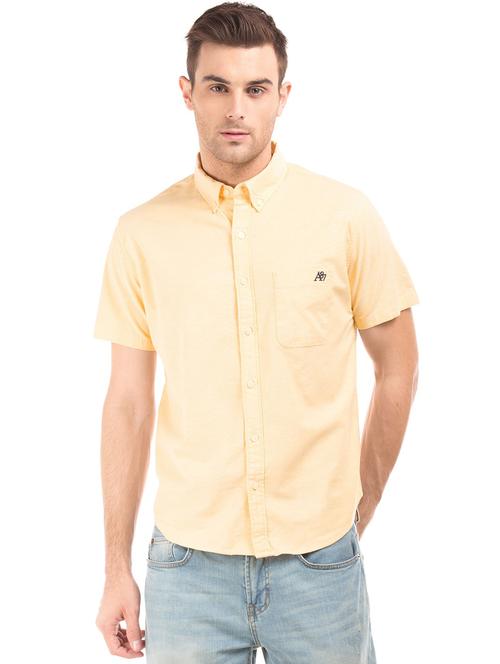 yellow cotton casual shirt - 19486521 - Very Small Image - 1