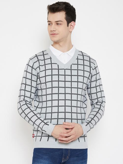 checks prints acrylic pullover - 19488507 - Very Small Image - 1