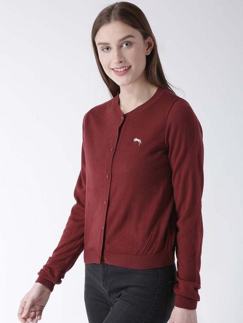 v neck solid cardigan - 19488537 - Very Small Image - 1