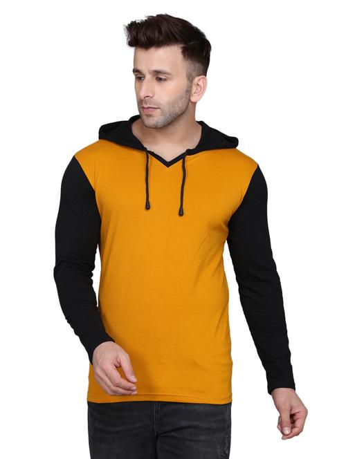 solids cotton hooded t-shirt - 19489192 - Very Small Image - 1