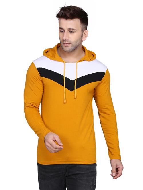 hood neck color block regular t-shirt - 19489202 - Very Small Image - 1