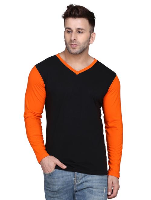 v-neck color block regular t-shirt - 19489203 - Very Small Image - 1