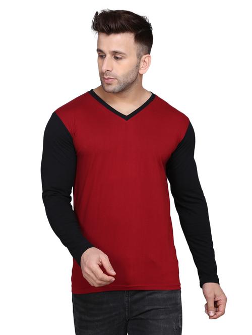 v-neck color block regular t-shirt - 19489204 - Very Small Image - 1