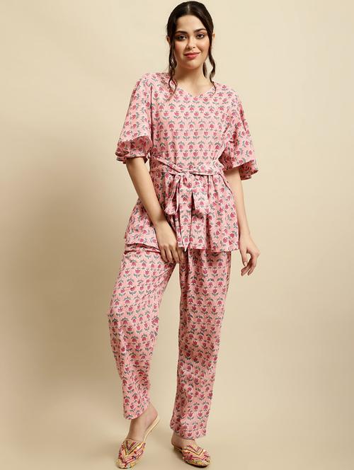 women printed nightwear set - 19489273 - Very Small Image - 1