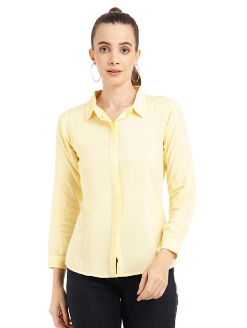 yellow rayon regular shirt - 19489501 - Very Small Image - 1