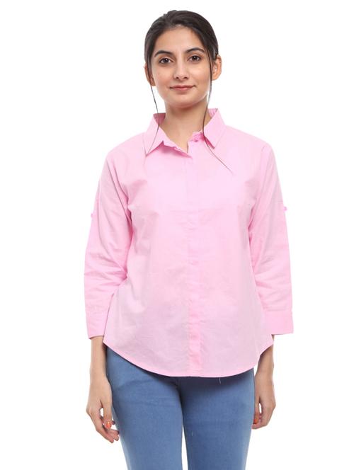 pink cotton regular shirt - 19489502 - Very Small Image - 1