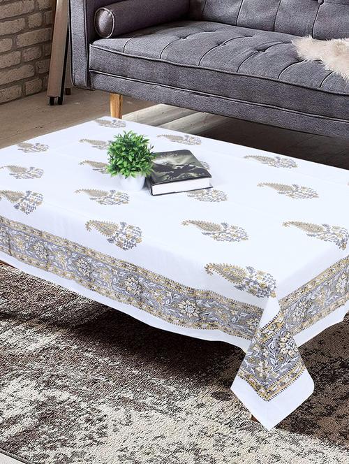 texstylers cotton 4 seater 40 x 60 inch rectangular jaipuri center table cloth - 19489704 - Very Small Image - 1