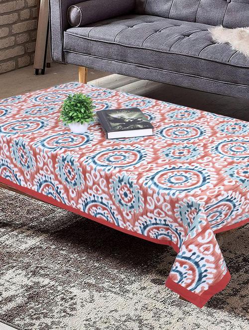 texstylers cotton 4 seater 40 x 60 inch rectangular jaipuri center table cloth - 19489732 - Very Small Image - 1