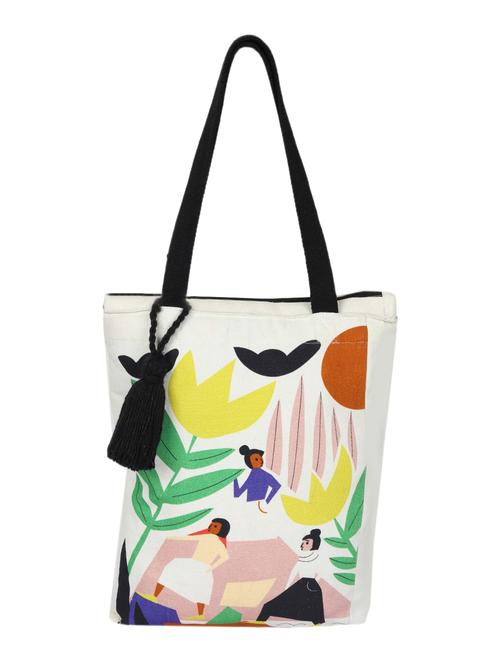 printed canvas regular tote - 19490032 - Very Small Image - 1