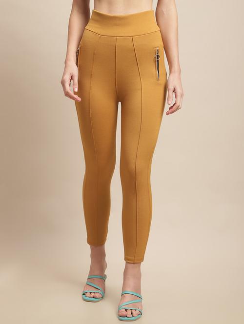 yellow polyester jeggings - 19490435 - Very Small Image - 1