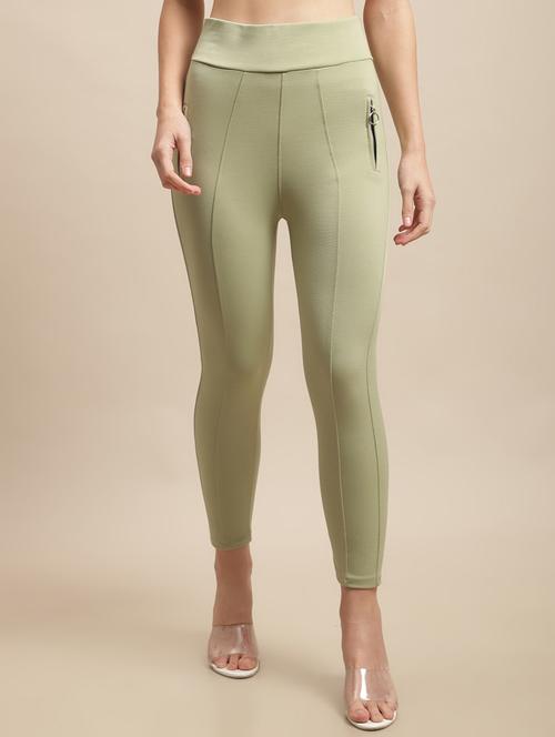 green polyester jeggings - 19490444 - Very Small Image - 1