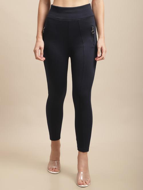 navy blue polyester jeggings - 19490446 - Very Small Image - 1