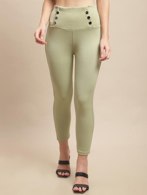 green polyester jeggings - 19490448 - Very Small Image - 1