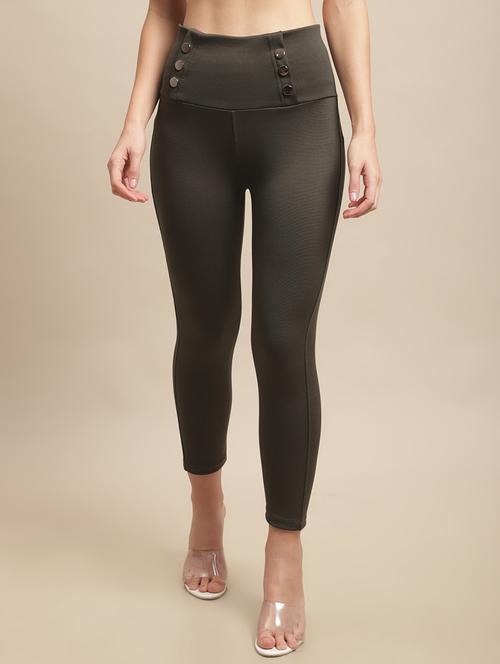 olive polyester jegging - 19490453 - Very Small Image - 1