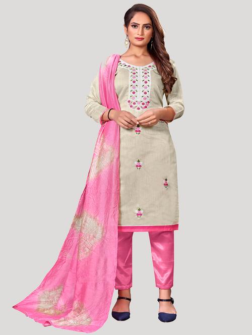 embroidered unstitched suit set - 19490535 - Very Small Image - 1