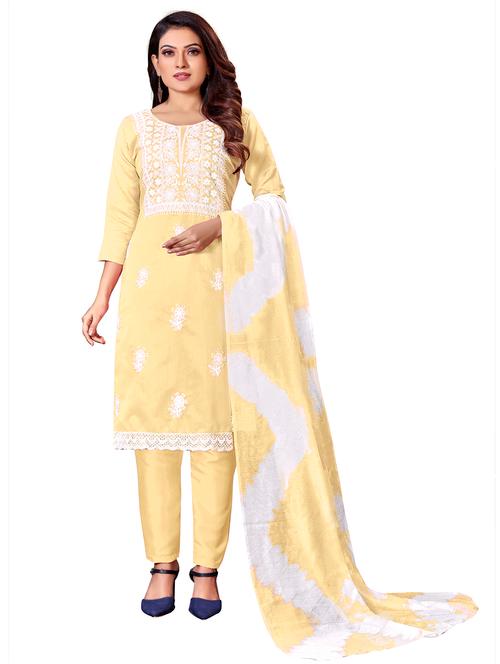embroidered unstitched suit set - 19490542 - Very Small Image - 1
