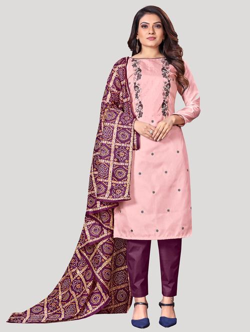 embroidered unstitched suit set - 19490545 - Very Small Image - 1