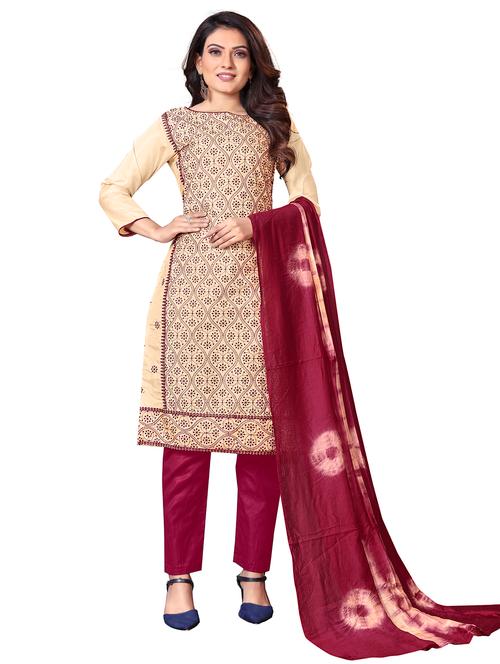 embroidered unstitched suit set - 19490547 - Very Small Image - 1